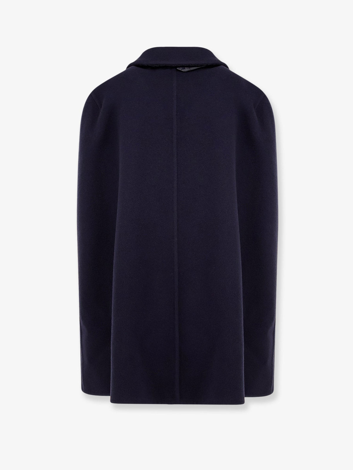 Bottega Veneta Wool and cashmere cape with Intrecciato leather detail