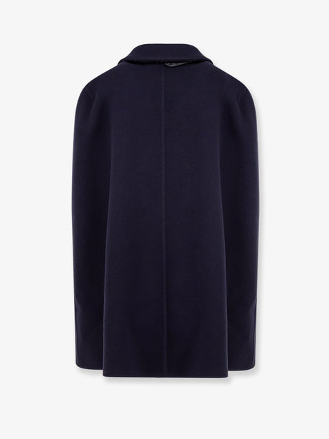 Bottega Veneta Wool and cashmere cape with Intrecciato leather detail
