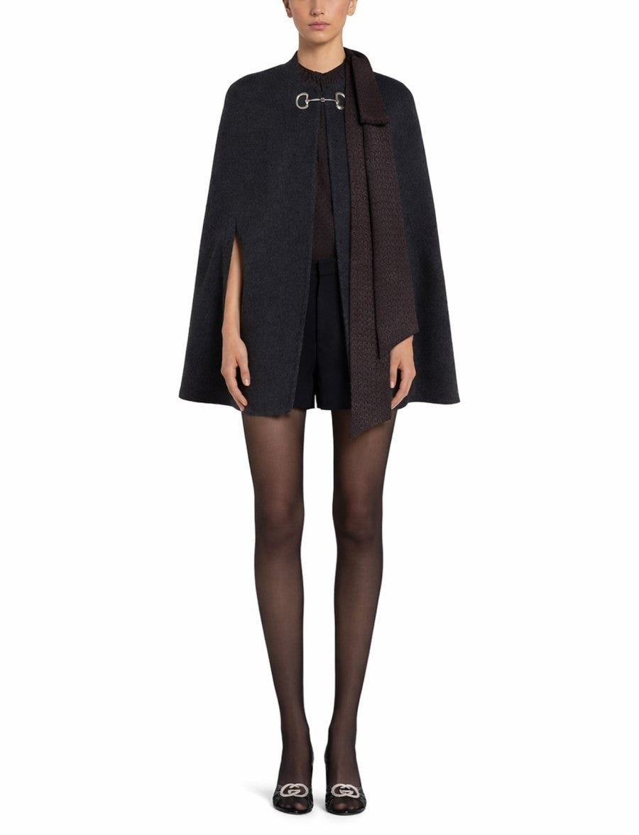 Gucci WOOL AND SILK CAPE WITH CLAMP