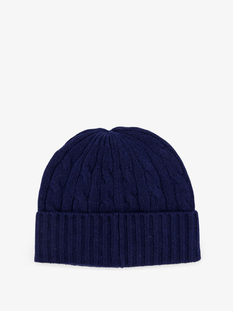Wool blend cable knit beanie hat