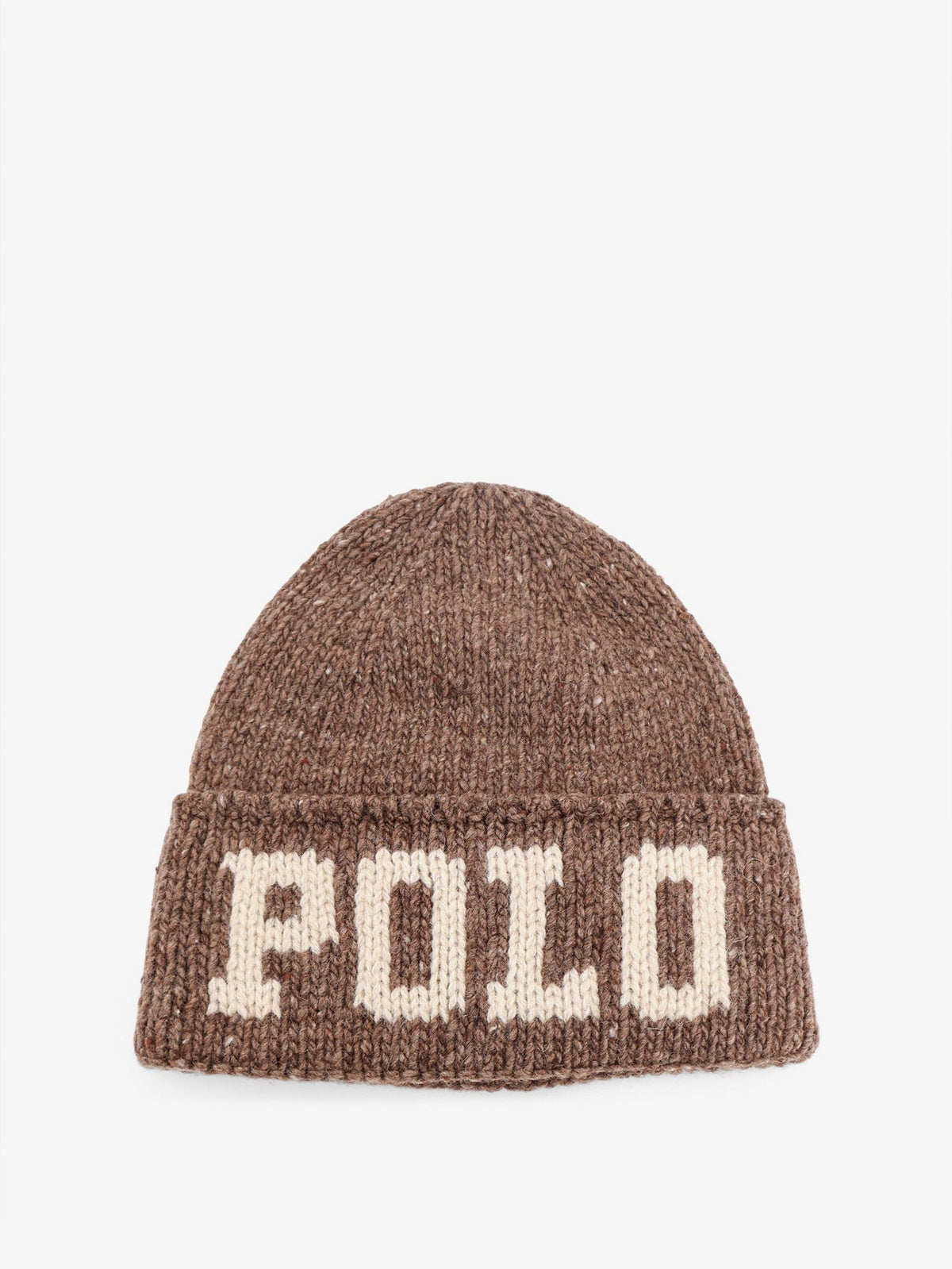 Wool blend hat with logo insert