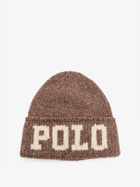 Wool blend hat with logo insert