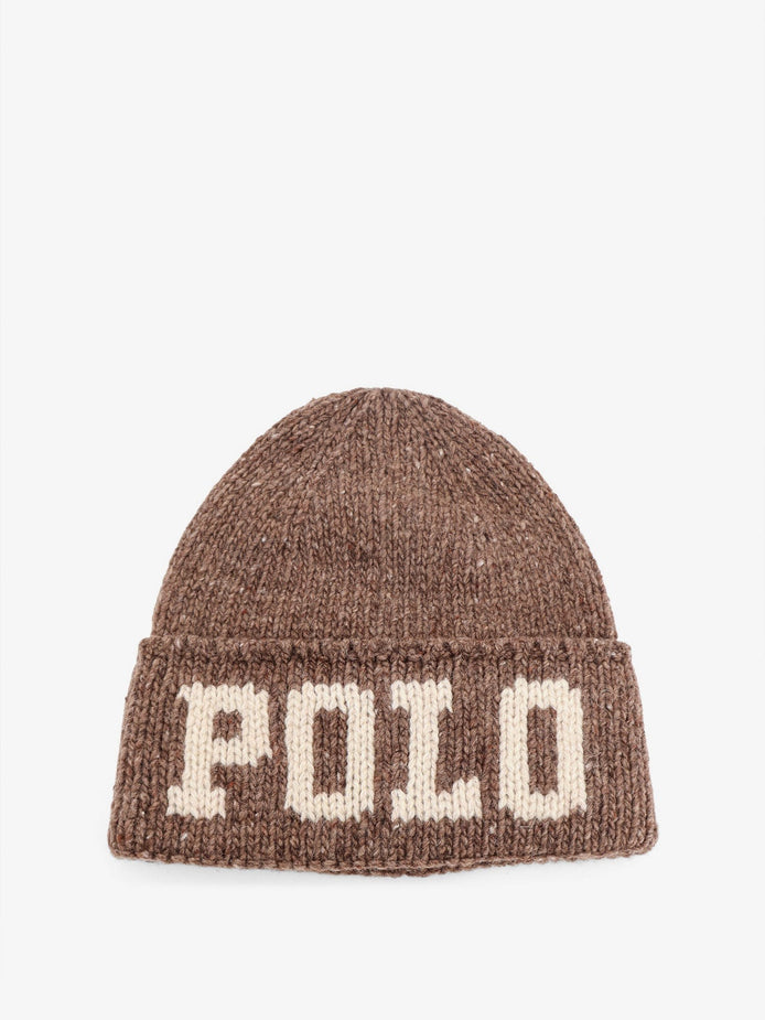 Wool blend hat with logo insert