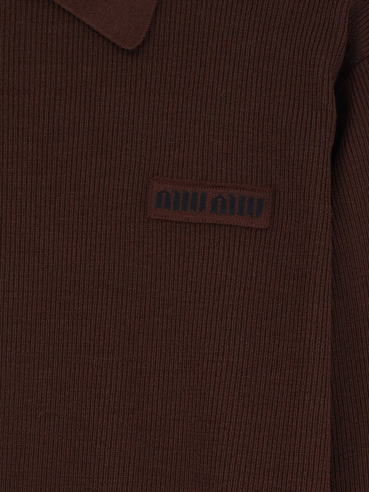 Miu Miu Wool polo shirt with embroidered logo on the front