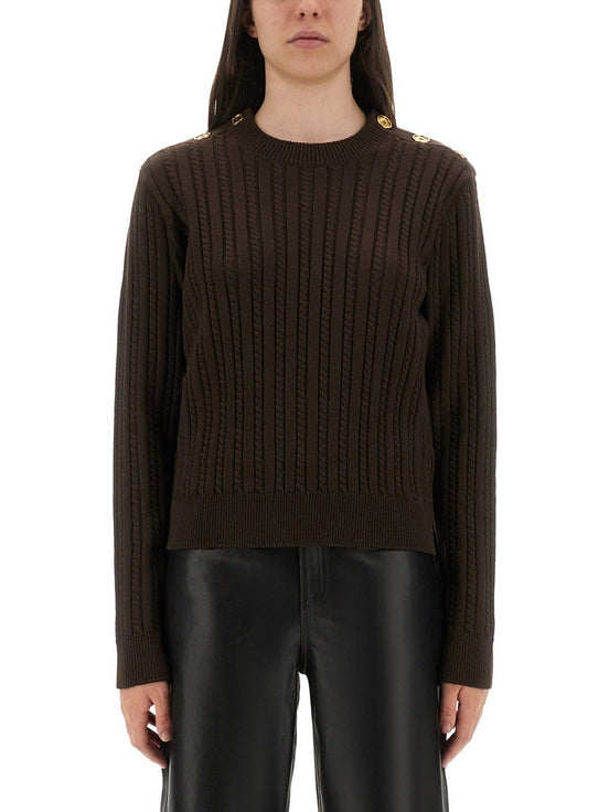 WOOL SWEATER WITH BUTTON DETAIL