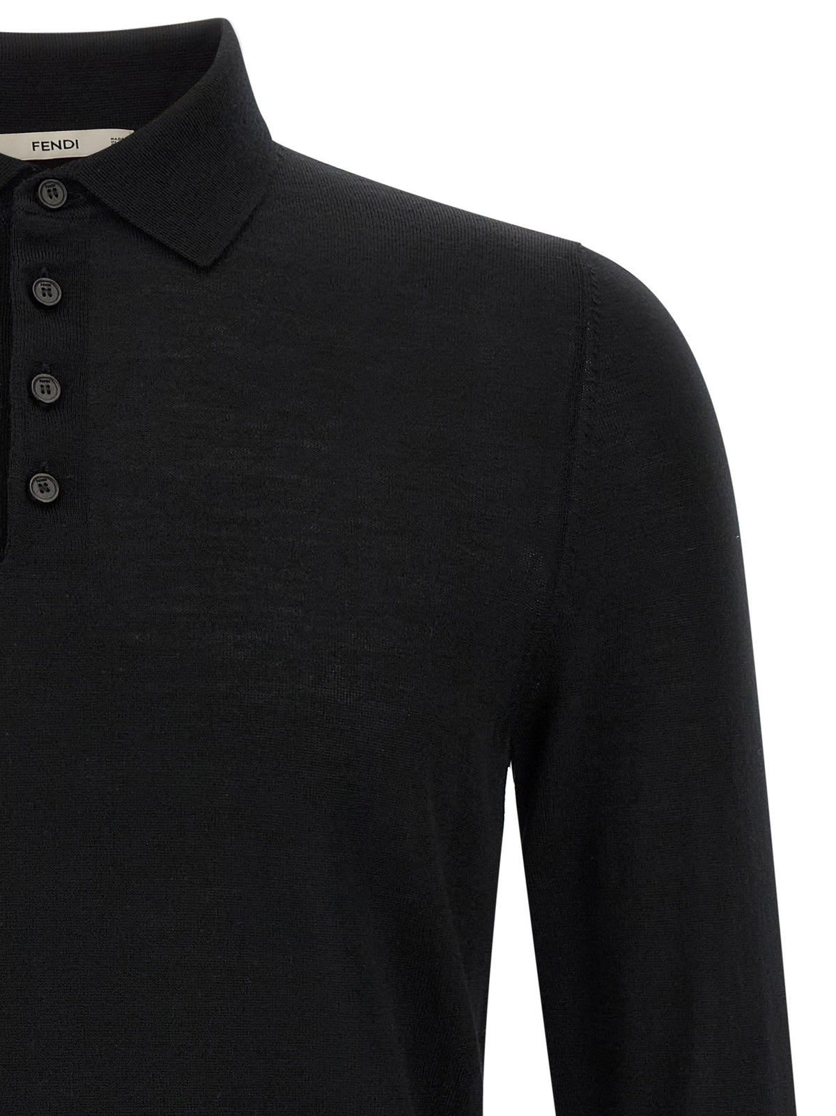 Fendi Yellow stitching polo shirt with visible thread