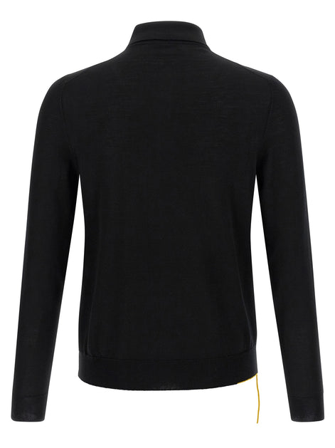 Fendi Yellow stitching polo shirt with visible thread