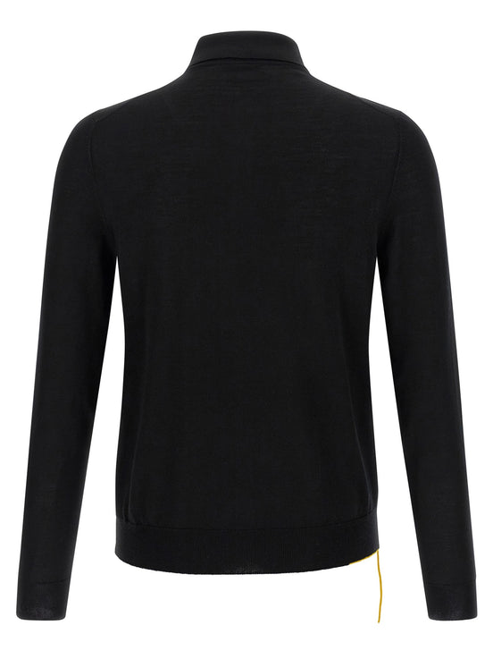 Fendi Yellow stitching polo shirt with visible thread