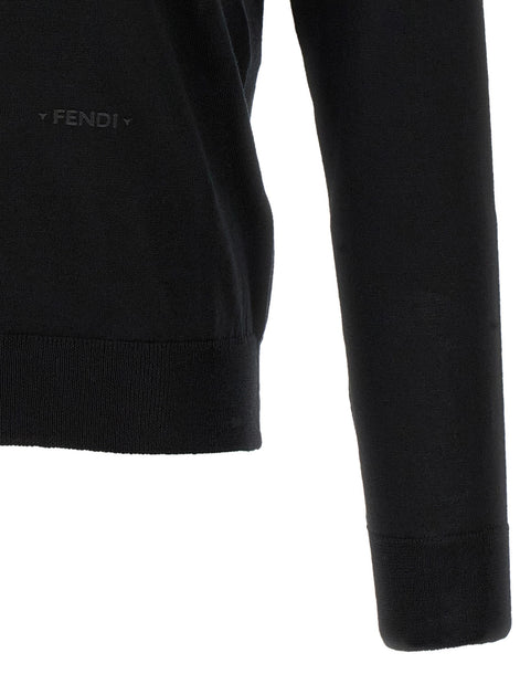 Fendi Yellow stitching polo shirt with visible thread