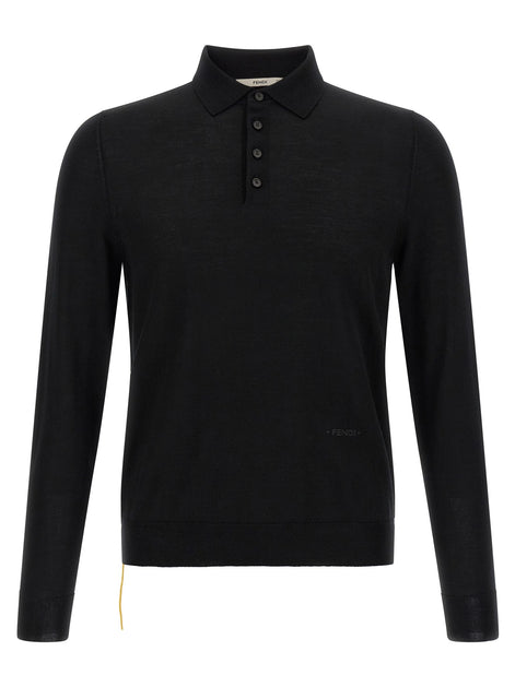 Yellow stitching polo shirt with visible thread