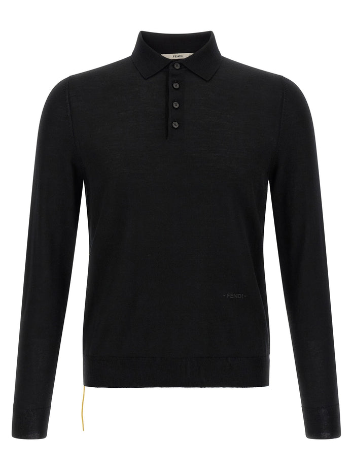 Yellow stitching polo shirt with visible thread