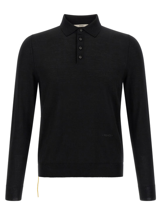 Yellow stitching polo shirt with visible thread