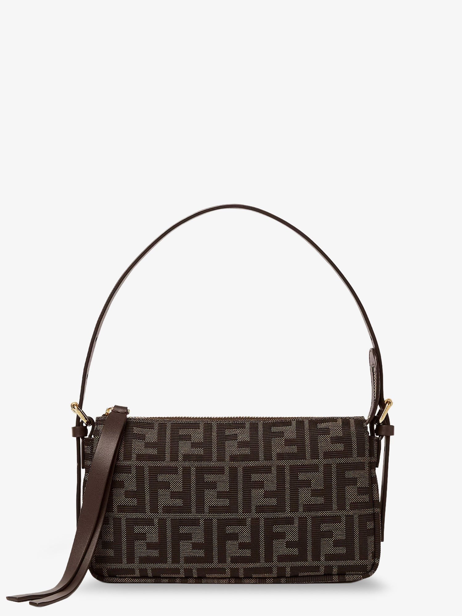 Zip Top Small FF Zucca Fabric shoulder bag